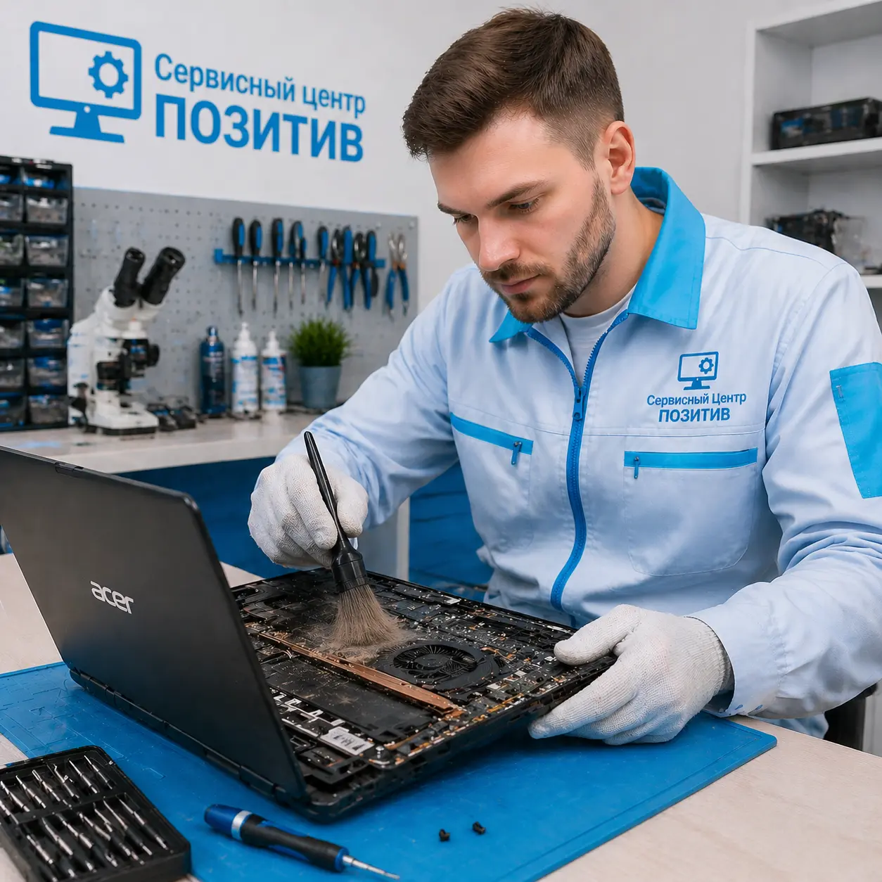 Чистка ноутбука Acer от пыли в Можайске | Замена термопасты