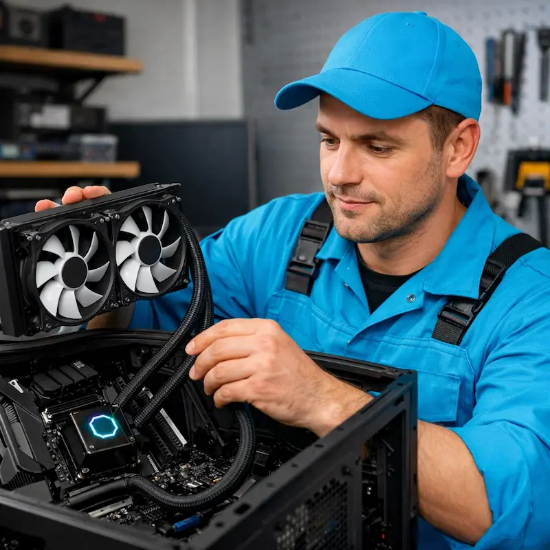 Установка водяного охлаждения на компьютер в Можайске