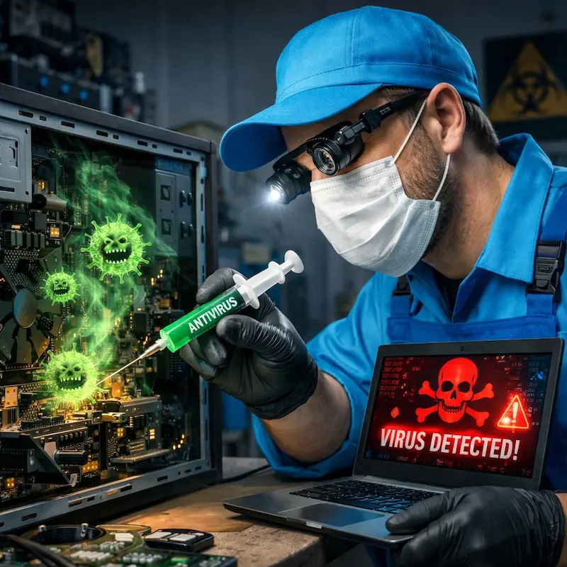 Лечение компьютера от вирусов в Можайске на дому